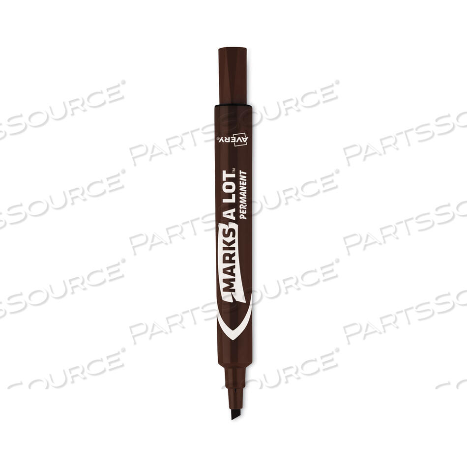 OEM#: 08-881MARKS A LOT LARGE DESK-STYLE PERMANENT MARKER, BROAD CHISEL TIP, BROWN, DOZEN (8881) by Avery
