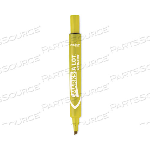 OEM#: 08-882MARKS A LOT LARGE DESK-STYLE PERMANENT MARKER, BROAD CHISEL TIP, YELLOW, DOZEN (8882) by Avery