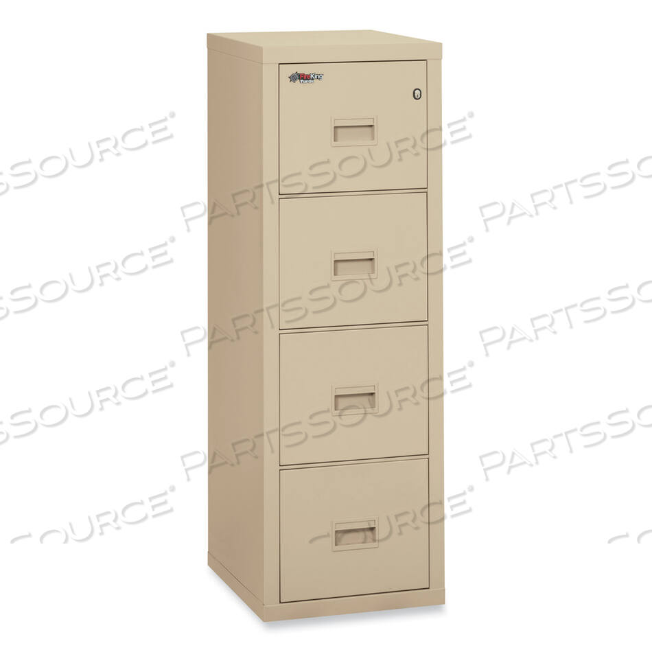 OEM#: 4R1822-CPACOMPACT TURTLE INSULATED VERTICAL FILE, 1-HOUR FIRE PROTECTION, 4 LEGAL/LETTER FILE DRAWER, PARCHMENT, 17.75 X 22.13 X 52.75 by Fire King