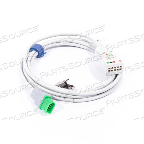 Replaces Mindray North America 0012-00-1745-013/5 LEAD 10 FT REUSABLE ECG CABLE