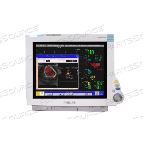 INTELLIVUE MP70 PATIENT MONITOR, 8 WAVES, SOFTWARE ANESTHESIA-D, NO BATTERY OPTION