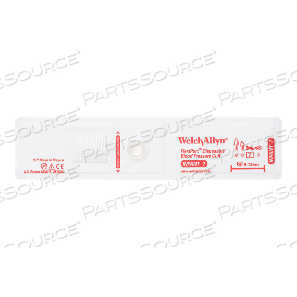 OEM#: VINYL-07FLEXIPORT CUFF, INFANT (7), DISPOSABLE VINYL (20 CUFFS/CASE) by Welch Allyn Inc.