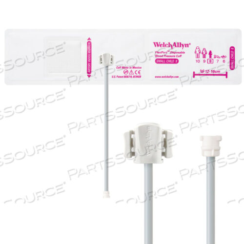 OEM#: VINYL-08-1MQFULLY CONFIGURED FLEXIPORT BLOOD PRESSURE CUFFS, SMALL CHILD (8) 12-16 CM, SINGLE TUBE, LOCKING, DISPOSABLE VINYL (20 CUFFS/CASE) by Welch Allyn Inc.