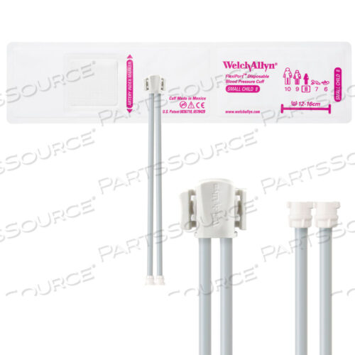 OEM#: VINYL-08-2MQFULLY CONFIGURED FLEXIPORT BLOOD PRESSURE CUFFS, SMALL CHILD (8) 12-16 CM, DUAL TUBE, LOCKING, DISPOSABLE VINYL (20 CUFFS/CASE) by Welch Allyn Inc.
