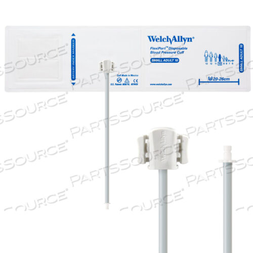 OEM#: VINYL-10-1HPFULLY CONFIGURED FLEXIPORT BLOOD PRESSURE CUFFS, SMALL ADULT (10) 20-26 CM, SINGLE TUBE, BAYONET, DISPOSABLE VINYL (20 CUFFS/CASE) by Welch Allyn Inc.
