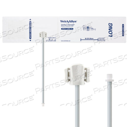 OEM#: VINYL-11L-1SCFULLY CONFIGURED FLEXIPORT BLOOD PRESSURE CUFFS, ADULT LONG (11L) 25-34 CM, SINGLE TUBE, SCREW, DISPOSABLE VINYL (20 CUFFS/CASE) by Welch Allyn Inc.