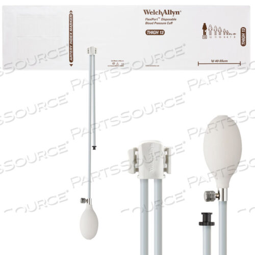 OEM#: VINYL-13-2BVFULLY CONFIGURED FLEXIPORT BLOOD PRESSURE CUFFS, THIGH (13) 40-55 CM, DUAL TUBE, INFLATION SYS., DISPOSABLE VINYL (20 CUFFS/CASE) by Welch Allyn Inc.