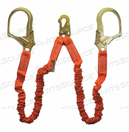 OEM#: 012986 DOUBLE LEG STEEL REBAR HOOK STRETCH LANYARD by Guardian Fall Protection