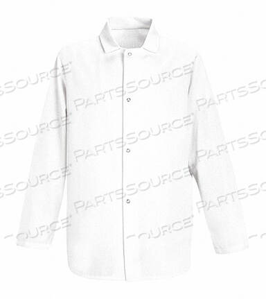 OEM#: 0416WH RG LRED KAP GRIPPER-FRONT SHORT BUTCHER COAT, WHITE, WHITE, POLYESTER/COTTON, L by VF Imagewear, Inc.