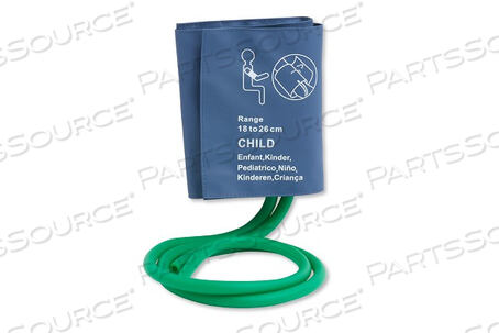 Replaces GE Medical Systems Information Technology (GEMSIT) 002781REUSABLE NIBP CUFF PEDIATRIC DUAL TUBE HOSE 18 - 26 CM BAG OF 1