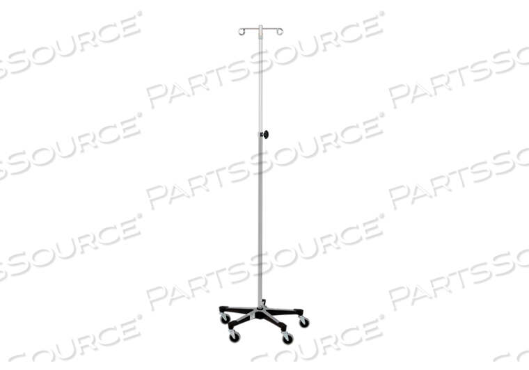 OEM#: 05314150001415SS STAINLESS STEEL IV STAND WITH 5-LEG BASE, 2-HOOK, 52- 94 HEIGHT by Blickman