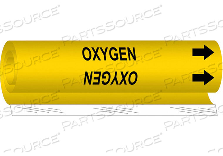 OEM#: 5736-OPIPE MARKER OXYGEN YEL 1/2 TO 1-3/8 IN by Brady Americas