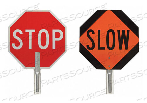 OEM#: 57754TRAFFIC CONTROL PADDLE, 2 SIDED, STOP/SLOW SIGN, ALUMINUM, 18W X 18H by Brady Americas