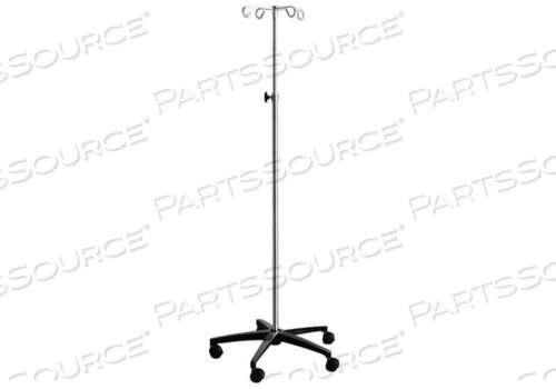 OEM#: 05613154001315-4 CHROME IV STAND WITH 5-LEG BASE, 4-HOOK, 52-1/2 - 93-1/2 HEIGHT by Blickman