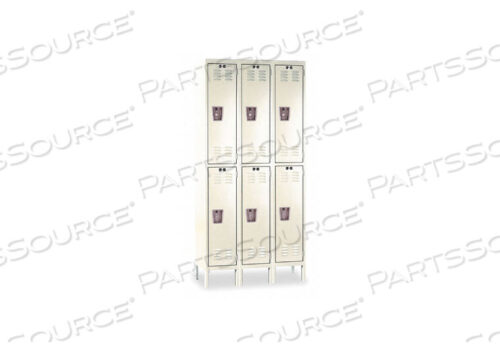 OEM#: U3558-2A-PTDOUBLE TIER 6 DOOR PREMIUM STEEL LOCKER, 15WX15DX36H, TAN, ASSEMBLED by Hallowell