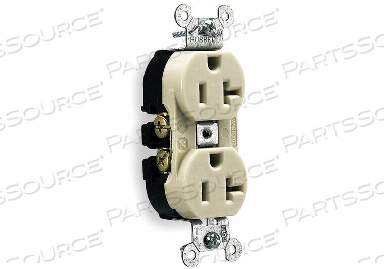 OEM#: HBL5362IRECEPTACLE, DUPLEX, INDUSTRIAL EXTRA HEAVY DUTY, 5-20R, 125V, 20A, IVORY by Hubbell Incorporated, Wiring Device-Kellums