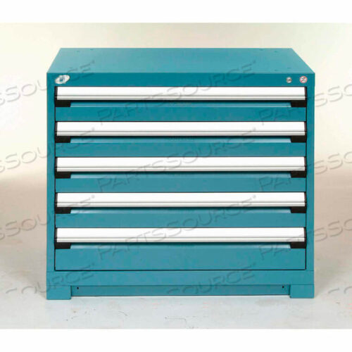 OEM#: R5PEE-3004KD-51MODULAR STORAGE DRAWER CABINET 36X24X32, 5 DRAWERS (2 SIZES) W/O DIVIDER, W/LOCK, BLUE by Rousseau Metal Inc.
