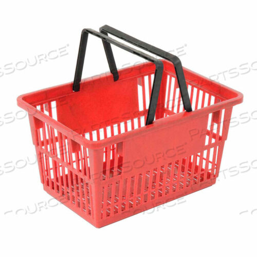 OEM#: LARGE-REDLARGE SHOPPING BASKET WITH PLASTIC HANDLE 33 LITER 19-3/8L X 13-1/4W X 10H RED by Good L Corporation