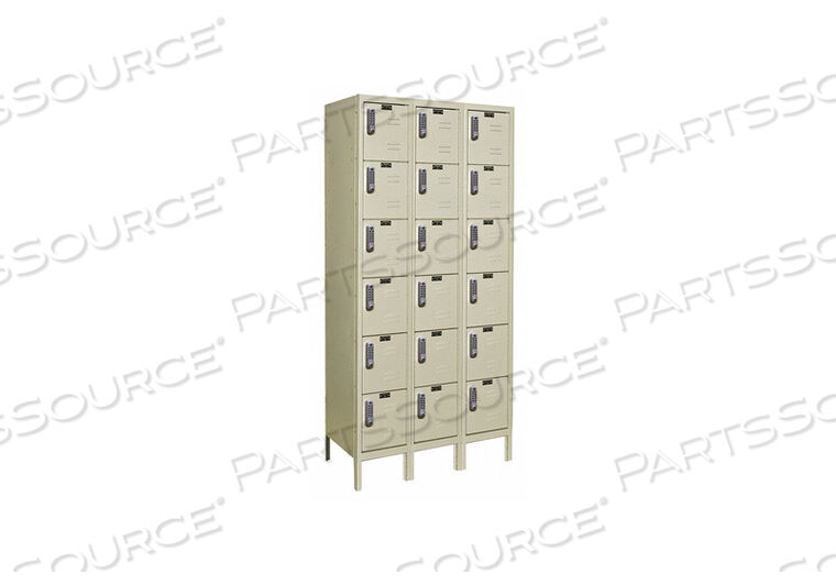 OEM#: UEL3288-6A-PTDIGITECH SIX TIER 18 DOOR ELECTRONIC ACCESS LOCKER, 12WX18DX12H, TAN, ASSEMBLED by Hallowell