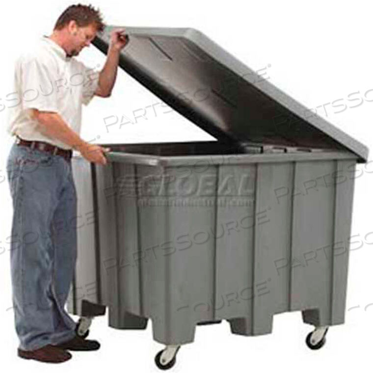 OEM#: 02-307225PLASTIC GAYLORD PALLET CONTAINER W/LID, CASTERS 02-307220 - 50X50X36-1/2, NATURAL by Rotational Molding, Inc.