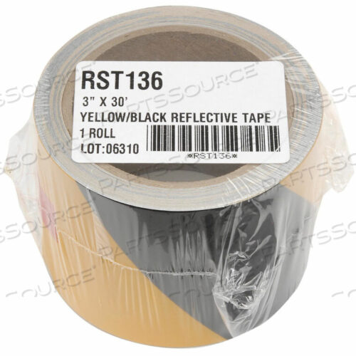 OEM#: RST136SAFETY TAPE REFLECTIVE STRIPED YELLOW/BLACK, 3W X 30L, 1 ROLL by Incom Manufacturing