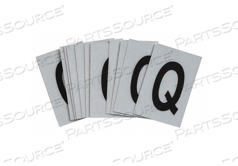 OEM#: 5900-QLETTER LABEL Q BLK ON SLVR 1-1/2INH PK25 by Brady Americas