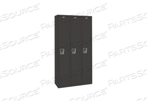 OEM#: U3282-1MESINGLE TIER 3 DOOR BLACK TIE STEEL LOCKER, 12WX18DX72H, BLACK, UNASSEMBLED by Hallowell