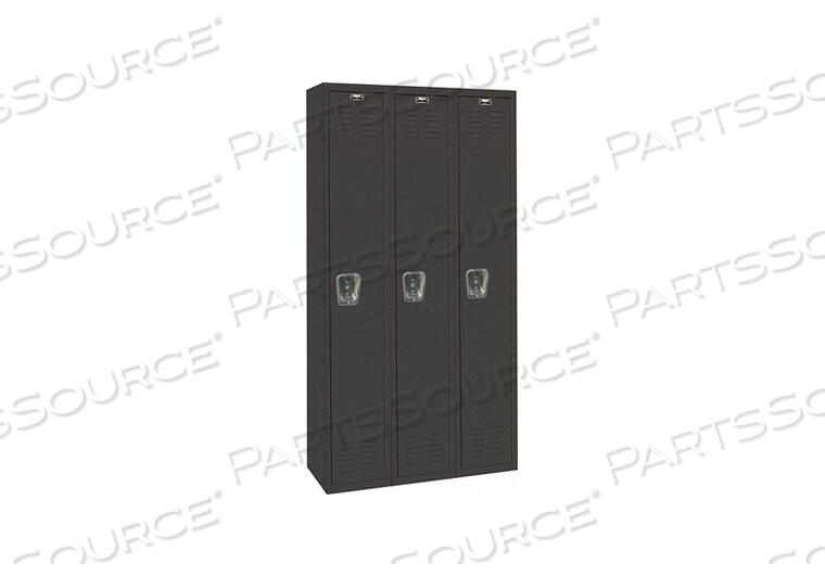 OEM#: U3282-1MESINGLE TIER 3 DOOR BLACK TIE STEEL LOCKER, 12WX18DX72H, BLACK, UNASSEMBLED by Hallowell