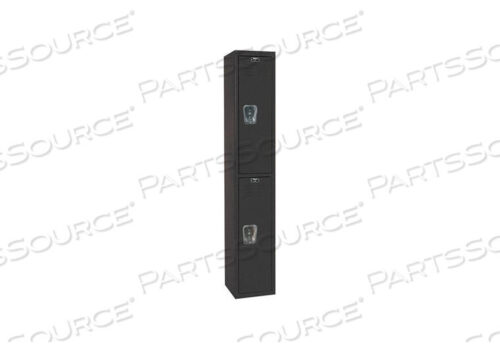 OEM#: U1282-2A-MEDOUBLE TIER 2 DOOR BLACK TIE STEEL LOCKER, 12WX18DX36H, BLACK, ASSEMBLED by Hallowell