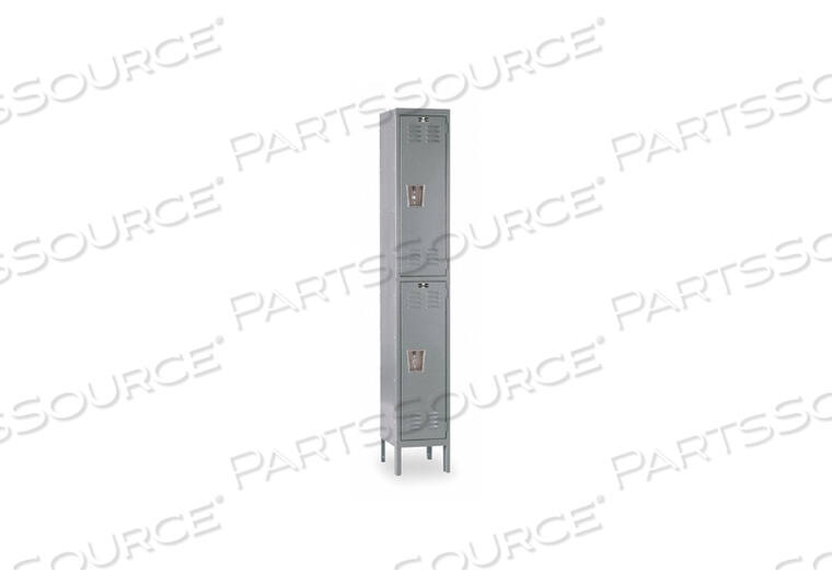 OEM#: U1588-2A-HGDOUBLE TIER 2 DOOR PREMIUM STEEL LOCKER, 15WX18DX36H, DARK GRAY, ASSEMBLED by Hallowell