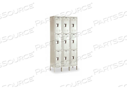 OEM#: U3288-3PTTRIPLE TIER 9 DOOR PREMIUM STEEL LOCKER, 12WX18DX24H, TAN, UNASSEMBLED by Hallowell