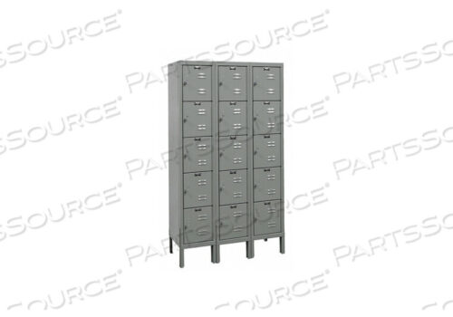 OEM#: U3286-5A-HGFIVE TIER 15 DOOR PREMIUM STEEL LOCKER, 12WX18DX12H, DARK GRAY, ASSEMBLED by Hallowell