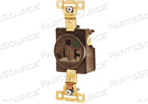 OEM#: 5361WRRECEPTACLE BRWN 20A 125VAC SINGLE OUTLET by Hubbell Power Systems