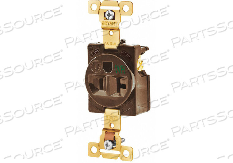 OEM#: 5361WRRECEPTACLE BRWN 20A 125VAC SINGLE OUTLET by Hubbell Power Systems