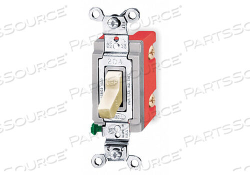OEM#: HBL1221ISWITCH, TOGGLE, INDUSTRIAL, 120-277V, 20A, 1-POLE, IVORY by Hubbell Incorporated, Wiring Device-Kellums