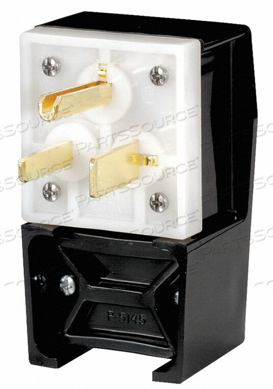 OEM#: HBL9368PLUG, STRAIGHT BLADE, NYLON, 50A, 250V, 2P 3W, BLACK & WHITE by Hubbell Incorporated, Wiring Device-Kellums