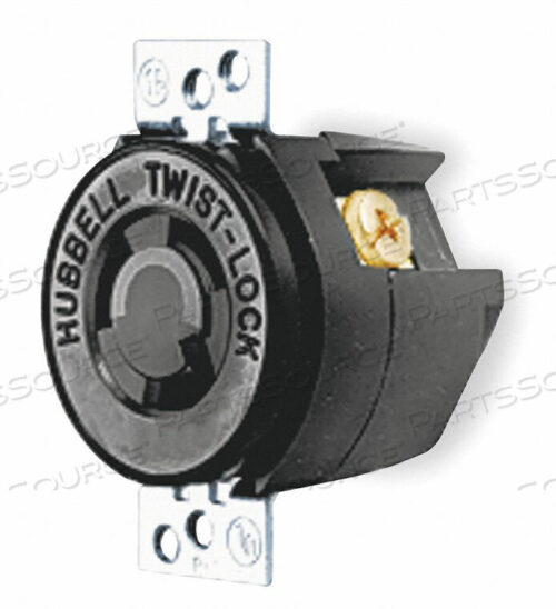OEM#: HBL4563POWER INTERRUPTING LOCKING RECEPTACLE BLACK 15A/250VAC 2P by Hubbell Incorporated, Wiring Device-Kellums