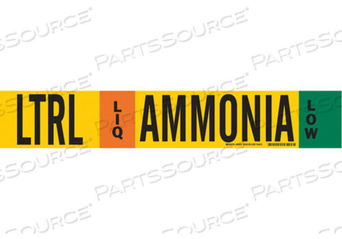 OEM#: 59933AMMONIA PIPE MARKER LTRL 8IN AND ABOVE by Brady Americas