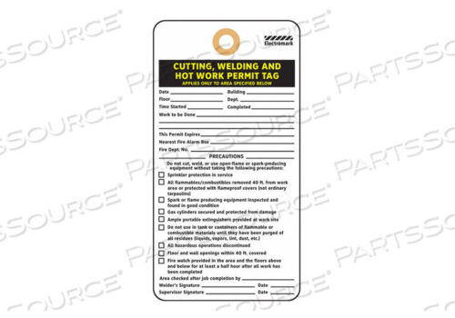 OEM#: Y604053PMT TAG 5-3/4 X 3 IN BK AND YEL/WHT PK25 by Electromark