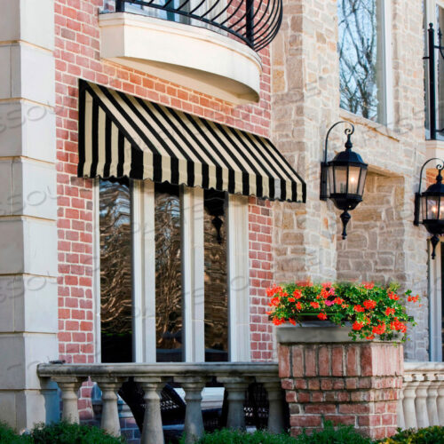 WINDOW/ENTRY AWNING 8 4 -1/2W X 4D X 3 8H BLACK/TAN