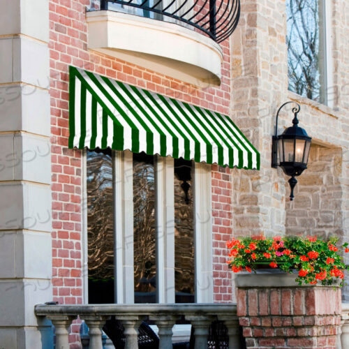 WINDOW/ENTRY AWNING 6 4 -1/2W X 4D X 4 8H FOREST GREEN/WHITE