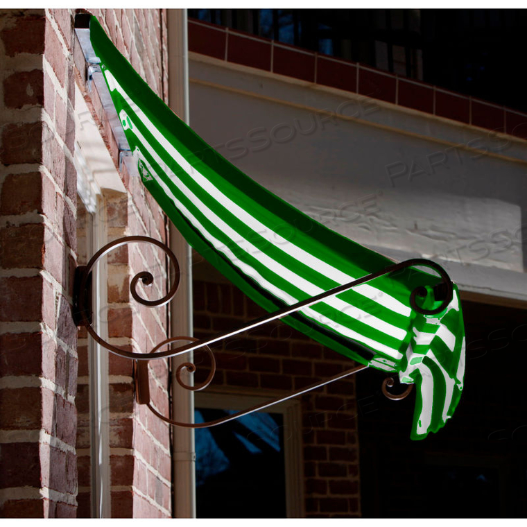 WINDOW/ENTRY AWNING 5-3/8W X 2-9/16H X 2D FOREST GREEN/WHITE