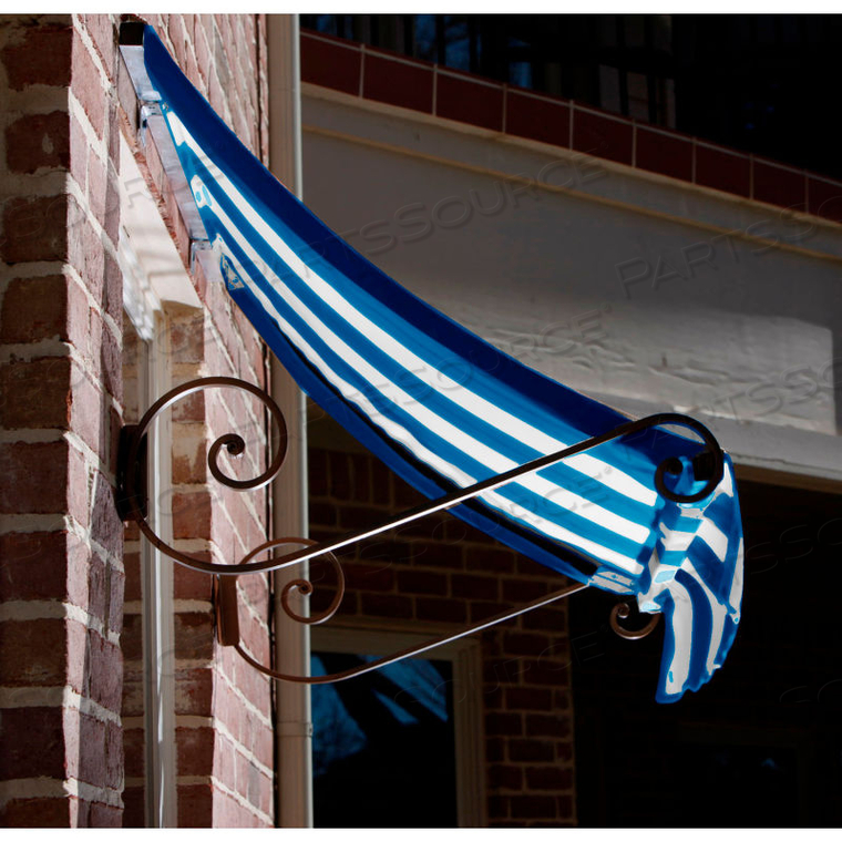 WINDOW/ENTRY AWNING 7-3/8W X 2-9/16H X 2D BRIGHT BLUE/WHITE