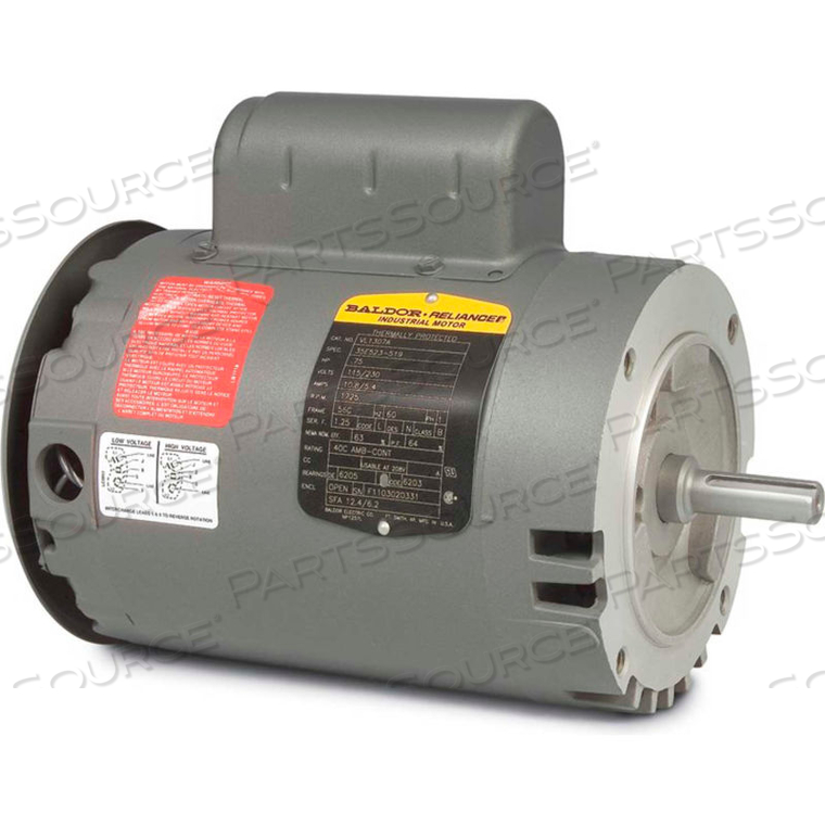 OEM#: VL1303AMOTOR, .5HP, 3450RPM, 1PH, 60HZ, 56C, 3420L, OPEN, F1 by BALDOR