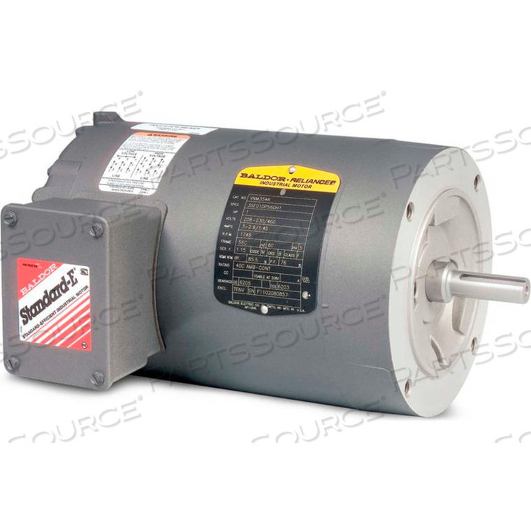OEM#: VNM3537MOTOR, .5HP, 3450RPM, 3PH, 60HZ, 56C, 3516M, TENV, F1 by BALDOR