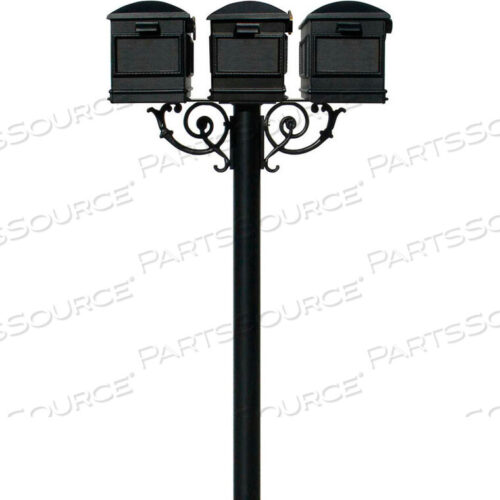 OEM#: HPWS3-000-LMTHE HANFORD TRIPLE POST (WITH SUPPORT BRACE), NO BASE & LEWISTON MAILBOX by Qualarc