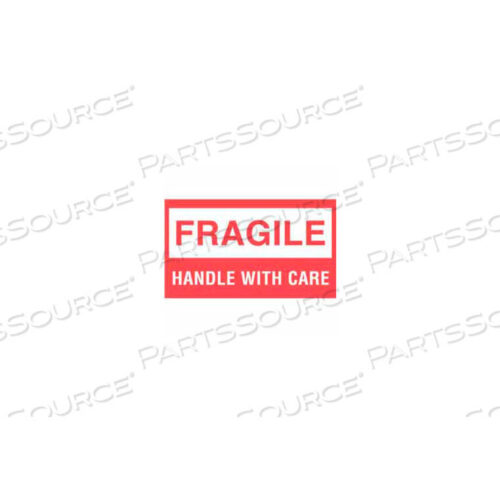 OEM#: DL1070FRAGILE HANDLE WITH CARE 3 X 5 - WHITE / RED by Decker Tape Products