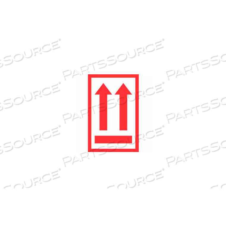 OEM#: DL19952 ARROWS UP LABEL 4 X 6 - WHITE / RED by Decker Tape Products