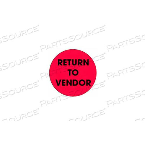 OEM#: DL3557RETURN TO VENDOR 2 DIA. - FLUORESCENT RED / BLACK by Decker Tape Products