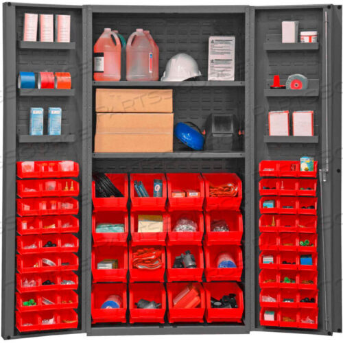 OEM#: DC36-642S6DS-1795GBIN CABINET DEEP DOOR - 64 RED BINS, 16 GA. ALL-WELDED CABINET 36 X 24 X 72 by Durham Manufacturing Company